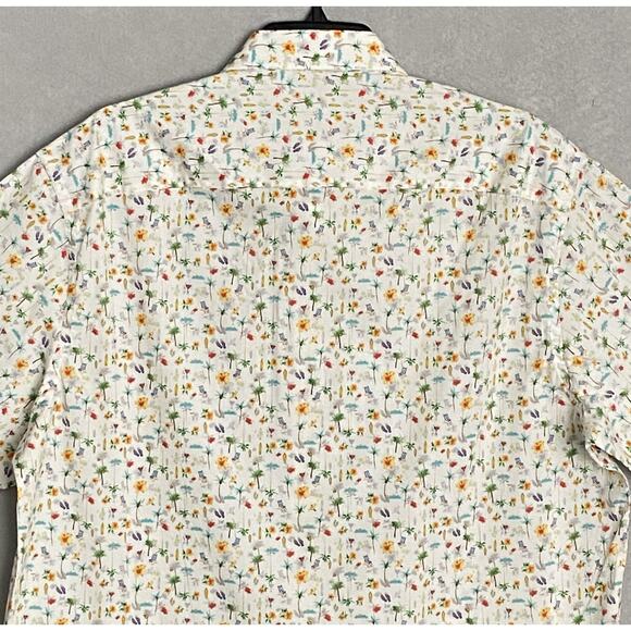 Quieti Men's XL Short Sleeve Button-Down Shirt Beach Theme Print NEW - Picture 7 of 12